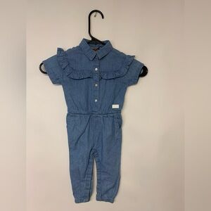 7 For All Mankind Romper NWT Ruffles Snap Baby Bohemian SZ .18 months
